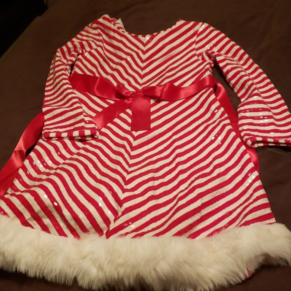 Red and white dress